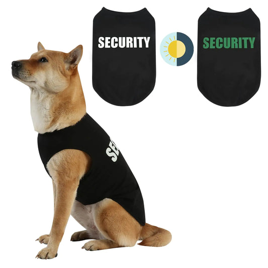 [Upgraded] Dog Security Shirt Vest pet Puppy T-Shirt Dog cat Clothes DAJIDALI Large Medium and Small Dog Shirt Vest Made of Technical Fabrics with Fluorescent Printing (EXL Black)